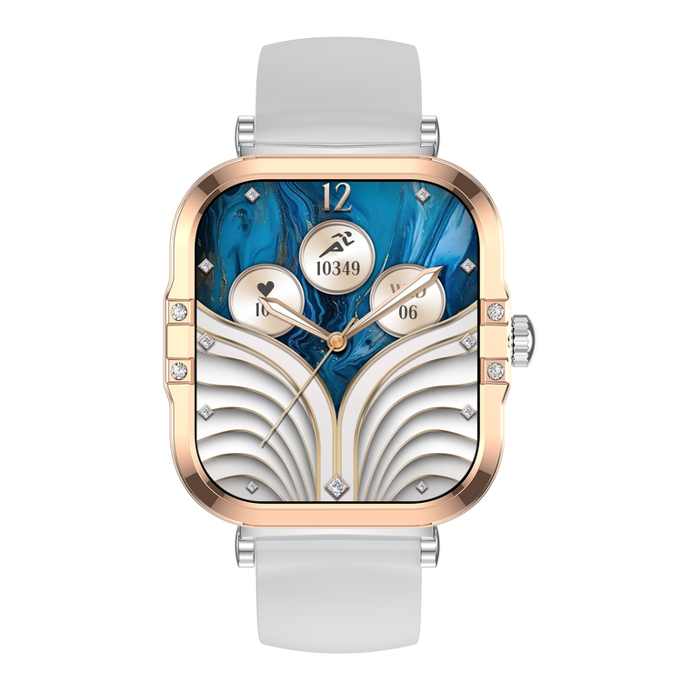 Montre connectée AMOLED- Edition Véga (avec bracelet silicone) couleur Blanc