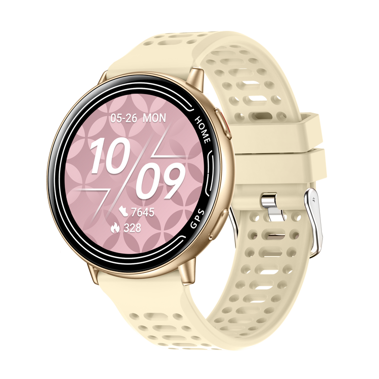 Montre connectée GPS intégré, fonction d'appel Bluetooth- Modes sportifs Edition GALAXY 2026 - avec bracelet silicone couleur Rose