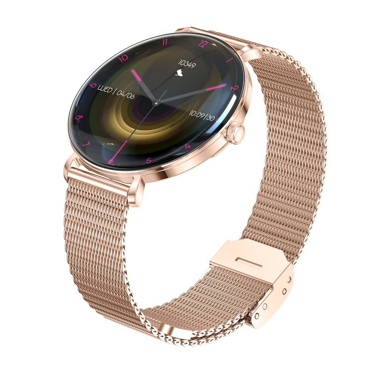 Montre connectée AMOLED- Edition ELITE écran tactile 1,43 pouces (avec bracelet milanais) couleur Or
