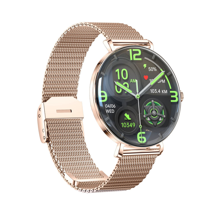 Montre connectée AMOLED- Edition ELITE écran tactile 1,43 pouces (avec bracelet milanais) couleur Or