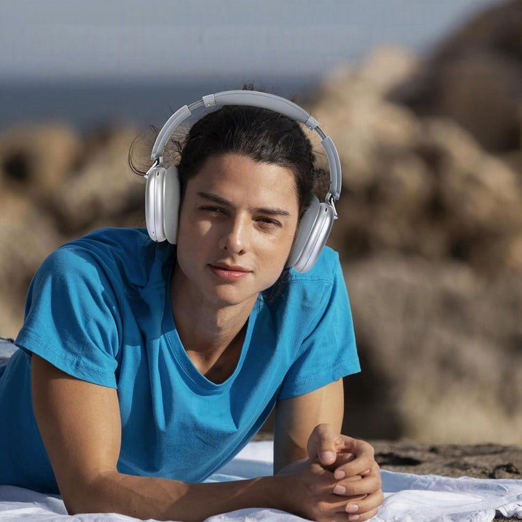 Casque Audio sans Fil édition FUNKY à réduction Active du Bruit, Version Bluetooth 5.4 , Design Pliable léger, Oreillettes Confortables avec Basses Profondes, avec Micro couleur Argent