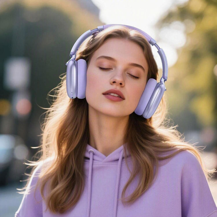 Casque Audio sans Fil édition FUNKY à réduction Active du Bruit, Version Bluetooth 5.4 , Design Pliable léger, Oreillettes Confortables avec Basses Profondes, avec Micro couleur violet