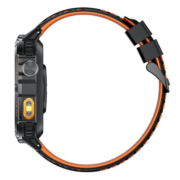 Montre connectée AMOLED NASA GPS fonction d'appel Bluetooth- Modes sportifs edition REVOLUTION écran tactile 1,96 pouces TFT haute définition (avec bracelet silicone) couleur Orange