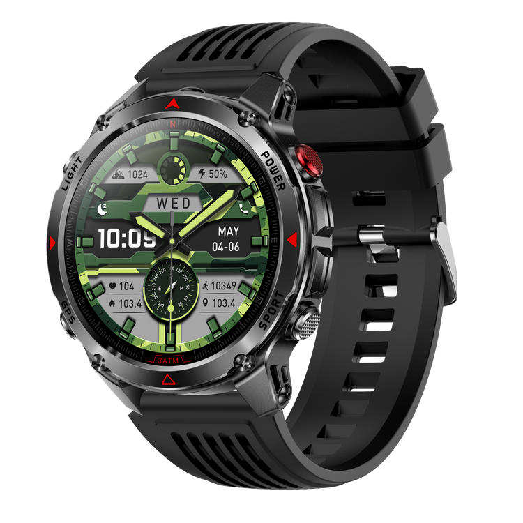 Montre connectée AMOLED NASA GPS edition Ultra Pro 2 . écran couleur haute définition de 1,43 pouce - (avec bracelet silicone) couleur Noir