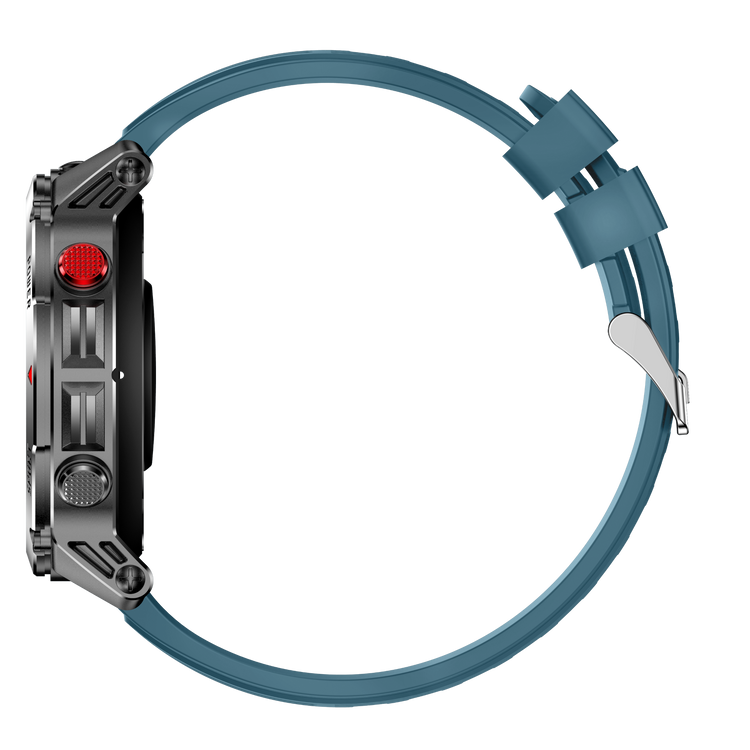 Montre connectée AMOLED NASA GPS edition Ultra Pro 2 . écran couleur haute définition de 1,43 pouce - (avec bracelet silicone) couleur Bleu Gris