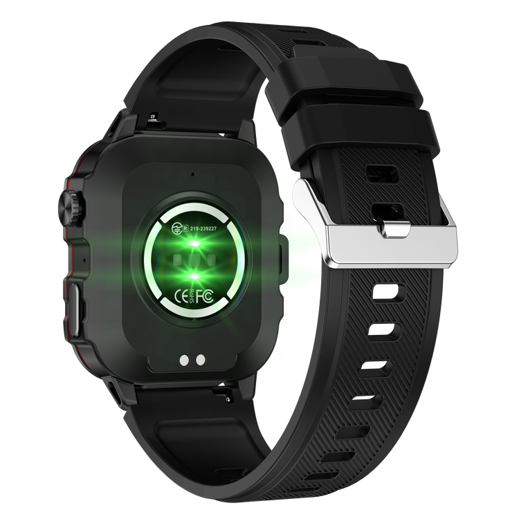 Montre connectée NASA SPORT Grand écran résolution haute définition bracelet en silicone couleur Noir