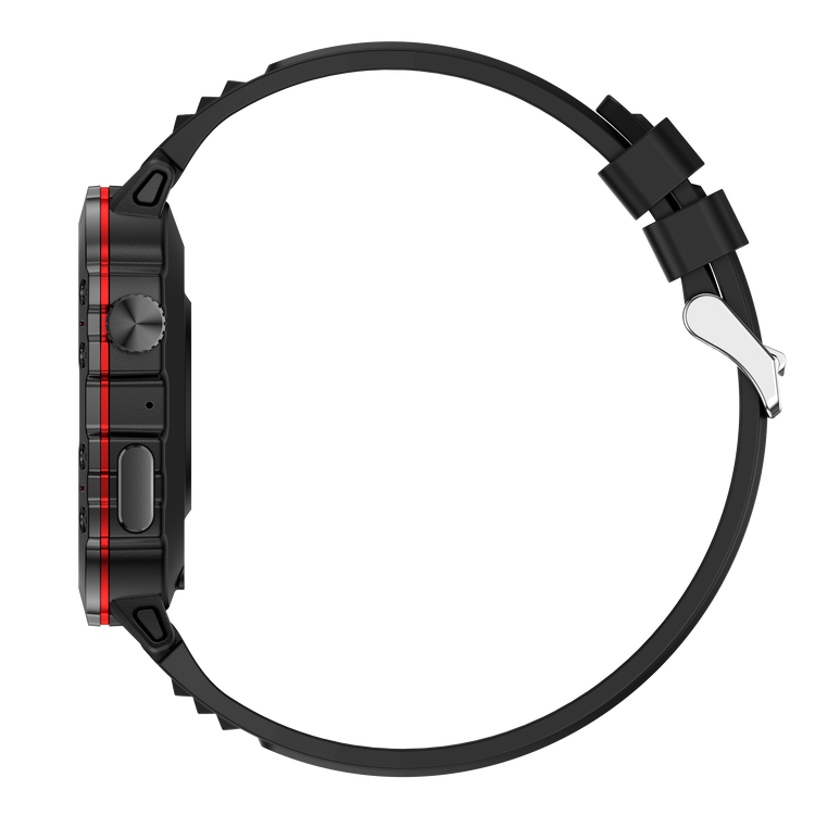 Montre connectée NASA SPORT Grand écran résolution haute définition bracelet en silicone couleur Noir