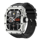 Montre connectée NASA AMOLED IP67 Grand écran résolution haute définition bracelet en silicone couleur Noir cadran Argent