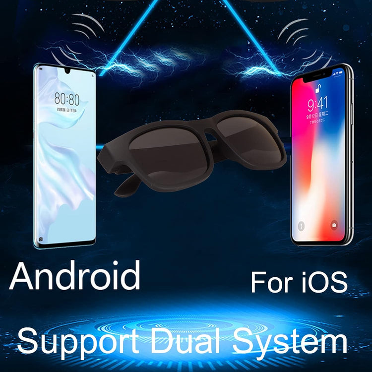 Lunettes intelligentes multifonctions NASA édition . SOLAR Caméra : 8 mégapixels (1080p) à 30 images par seconde transmission Wi-Fi, Bluetooth Microphone Et Haut-Parleur Intégré Monture Mat Noir Verres Graphite Modèle Unisex design