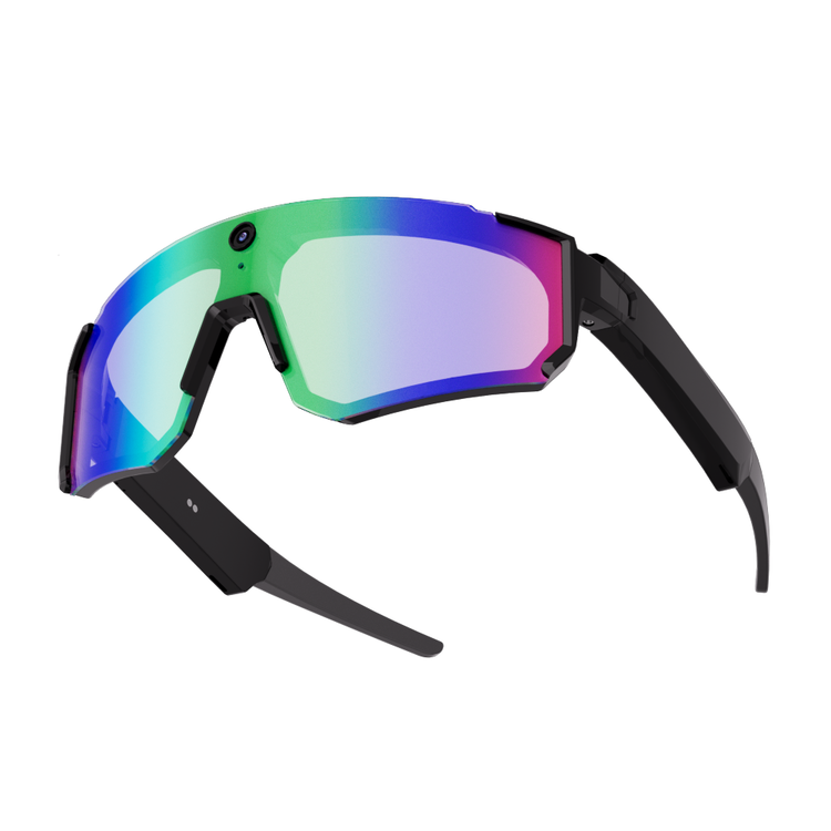 Lunettes intelligentes multifonctions NASA édition . SOLAR Caméra : 8 mégapixels (1080p) à 30 images par seconde transmission Wi-Fi, Bluetooth Microphone Et Haut-Parleur Intégré Monture Mat Noir Verres Graphite Modèle Unisex design