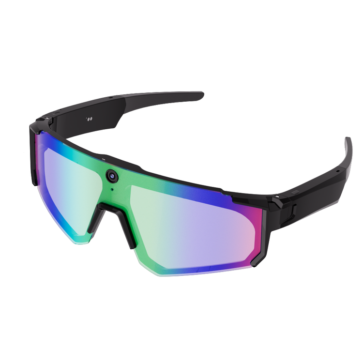 Lunettes intelligentes multifonctions NASA édition . SOLAR Caméra : 8 mégapixels (1080p) à 30 images par seconde transmission Wi-Fi, Bluetooth Microphone Et Haut-Parleur Intégré Monture Mat Noir Verres Graphite Modèle Unisex design