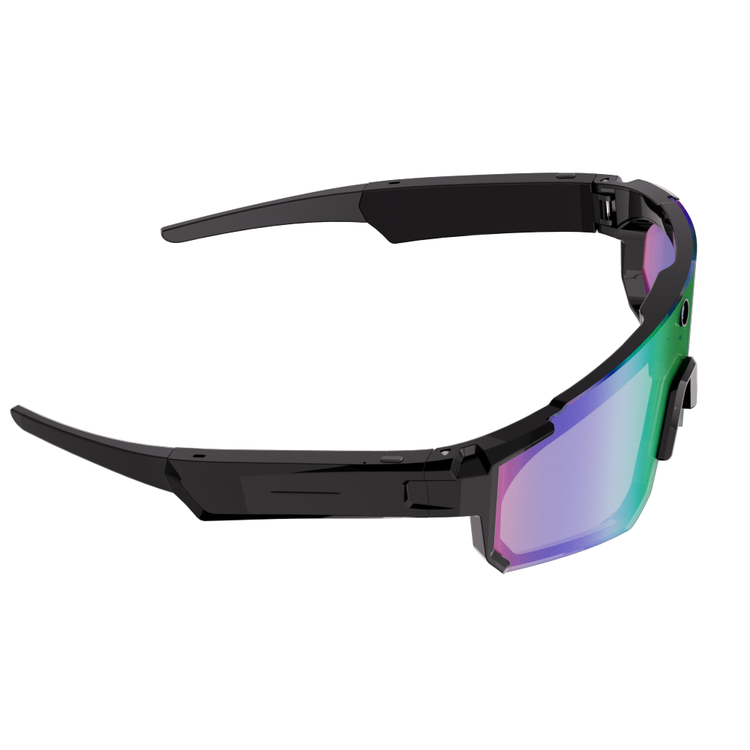 Lunettes intelligentes multifonctions NASA édition . SOLAR Caméra : 8 mégapixels (1080p) à 30 images par seconde transmission Wi-Fi, Bluetooth Microphone Et Haut-Parleur Intégré Monture Mat Noir Verres Graphite Modèle Unisex design