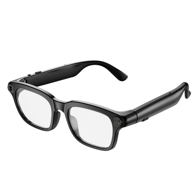 Lunettes intelligentes multifonctions NASA édition VISION Caméra 8 MP avec capteur Photo & Vidéo Haute Définition transmission Wi-Fi, Bluetooth Microphone Et Haut-Parleur Intégré Monture Mat Noir Verres Incolore Modèle Unisex design