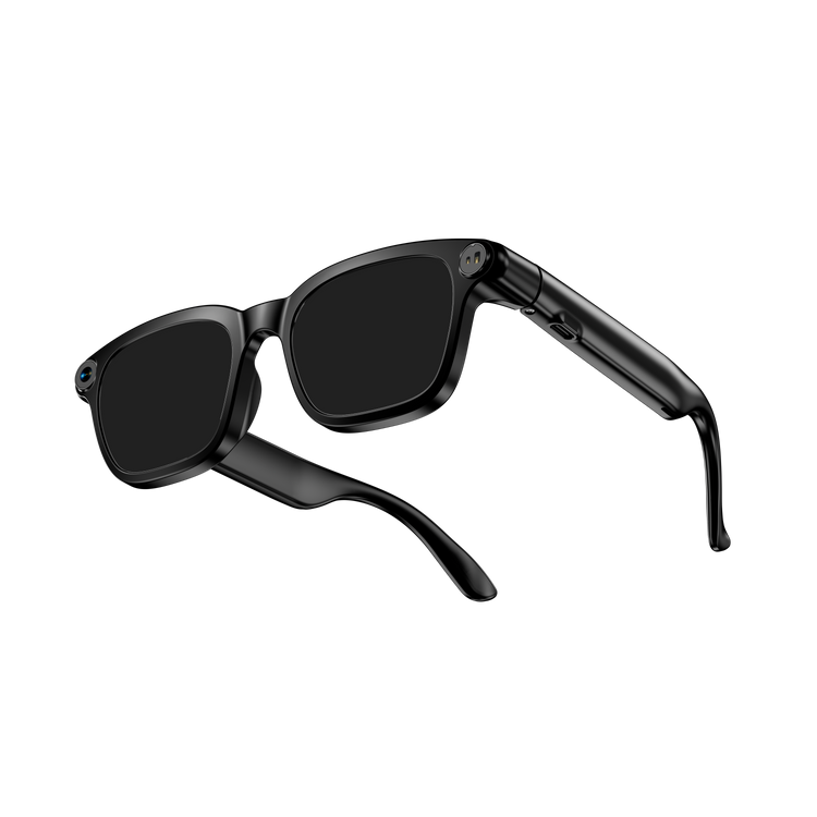 Lunettes intelligentes multifonctions NASA édition VISION Caméra 8 MP avec capteur Photo & Vidéo Haute Définition transmission Wi-Fi, Bluetooth Microphone Et Haut-Parleur Intégré Monture Mat Noir Verres Graphite Modèle Unisex design