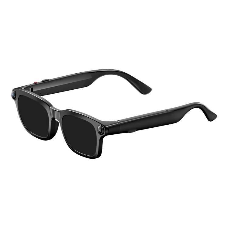 Lunettes intelligentes multifonctions NASA édition VISION Caméra 8 MP avec capteur Photo & Vidéo Haute Définition transmission Wi-Fi, Bluetooth Microphone Et Haut-Parleur Intégré Monture Mat Noir Verres Graphite Modèle Unisex design