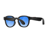 Lunettes intelligentes multifonctions NASA édition FUTURA Caméra,prise de photos, enregistrement vidéo et audio, appels Bluetooth, lecture de musique, assistant vocal, transmission sans fil Wi-Fi, Monture Mat Noir Verres Bleu Modèle Unisex design