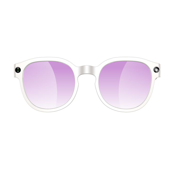 Lunettes intelligentes multifonctions NASA édition FUTURA Caméra ,prise de photos, enregistrement vidéo et audio, appels Bluetooth, lecture de musique, assistant vocal, transmission sans fil Wi-Fi, Monture Mat Blanc Verres Incolore Modèle Unisex design