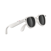 Lunettes intelligentes multifonctions NASA édition FUTURA Caméra ,prise de photos, enregistrement vidéo et audio, appels Bluetooth, lecture de musique, assistant vocal, transmission sans fil Wi-Fi,Monture Mat Blanc Verres Graphite Modèle Unisex design