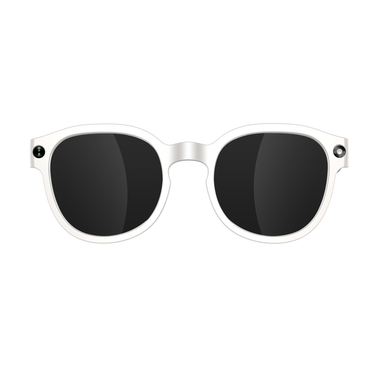 Lunettes intelligentes multifonctions NASA édition FUTURA Caméra ,prise de photos, enregistrement vidéo et audio, appels Bluetooth, lecture de musique, assistant vocal, transmission sans fil Wi-Fi,Monture Mat Blanc Verres Graphite Modèle Unisex design