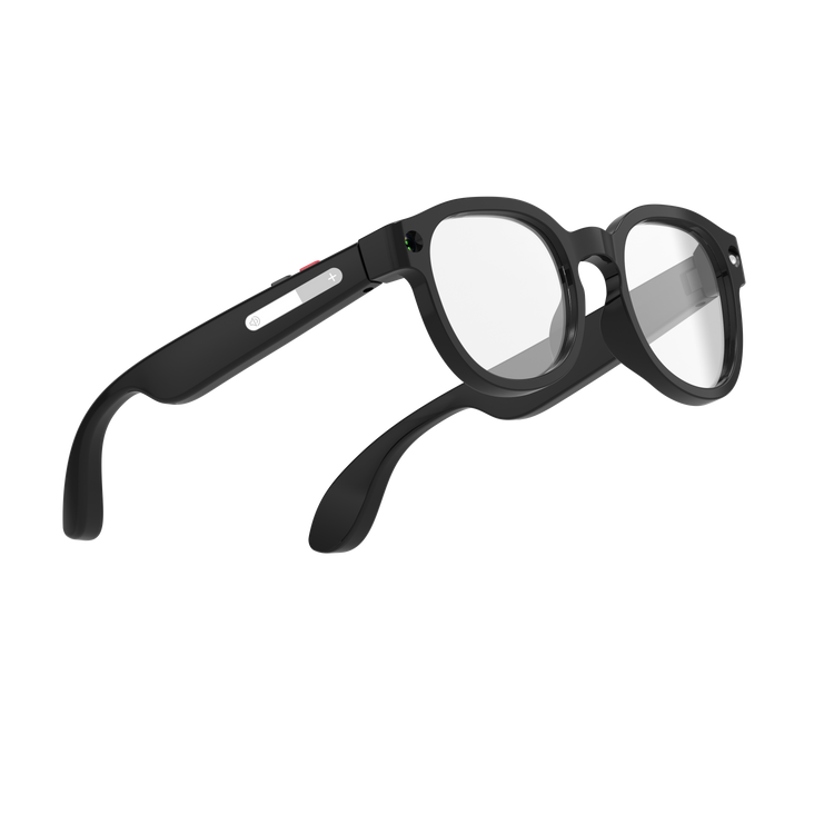 Lunettes intelligentes multifonctions NASA édition FUTURA Caméra,prise de photos, enregistrement vidéo et audio, appels Bluetooth, lecture de musique, assistant vocal, transmission sans fil Wi-Fi, Monture Mat Noir Verres Incolore Modèle Unisex design