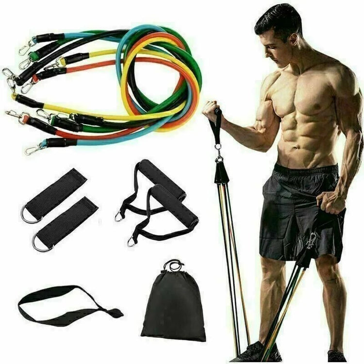 Kit de bandes SYNERFIT / tubes de résistance élastiques avec poignées + sac 14 pieces