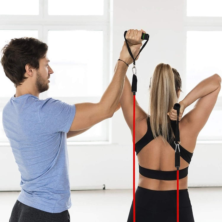 Kit de bandes SYNERFIT / tubes de résistance élastiques avec poignées + sac 14 pieces