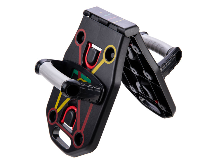 Planche de musculation SYNERFIT Push-up 9en1 avec tendeurs et poignées pliable et portable