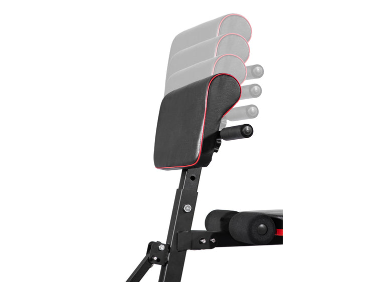 Banc de Musculation SYNERFIT Inclinable Réglable, multifonctions - entraînement complet noir et rouge