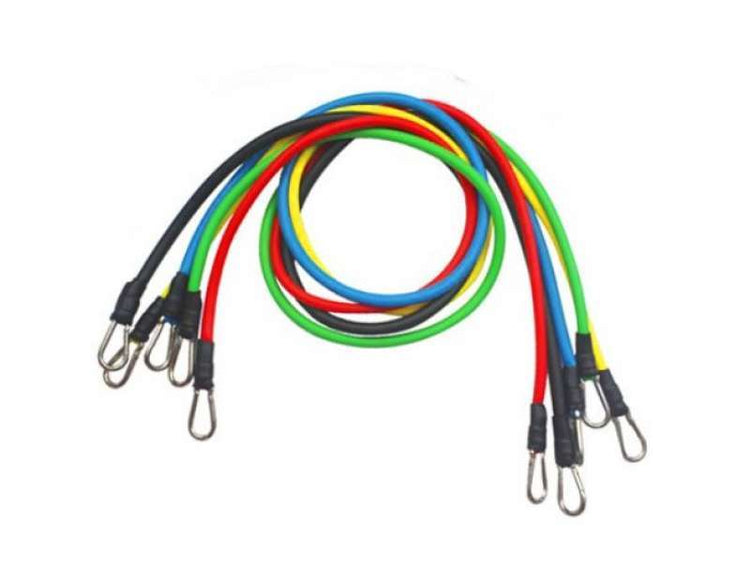 Kit de bandes résistance fitness SYNERFIT avec 11 pièces - sport - poignées, ancre, sangle de cheville, sac de transport