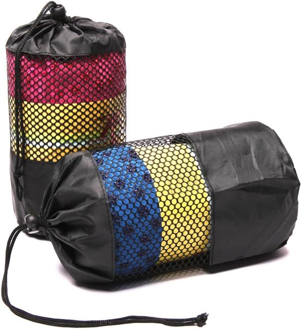 SYNERFIT Kits de Yoga 5 en 1 inclus Tapis de yoga , serviette, balle de yoga, brique de yoga, fitness band, EVA haute densité inlcus sac de transport .Modéle Yoga fit colorie Bleu