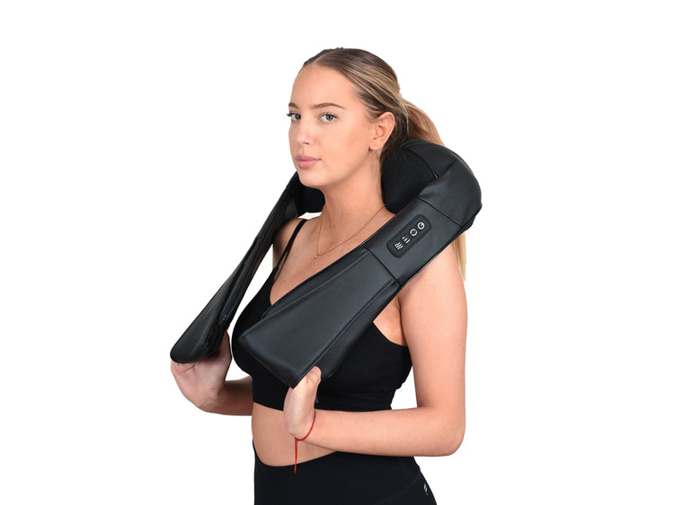 SYNERFIT Appareil de massage Shiatsu avec fonction chauffante 8 nœuds - Modèle Bali colorie Noir