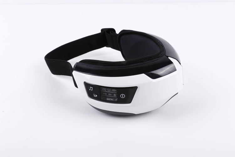 SYNERFIT Appareil de massage oculaire avec fonction chauffante et lecture audio - Modèle Serenity colorie Blanc et Noir