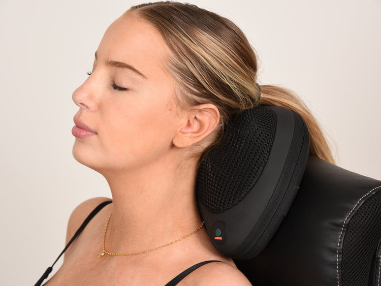 SYNERFIT Coussin de massage Shiatsu thermique 4 vitesses,8 têtes de massage- Modèle Balnéa colorie Noir
