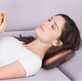 SYNERFIT Coussin de massage Shiatsu thermique 4 vitesses,8 têtes de massage- Modèle Balnéa colorie Café , marron