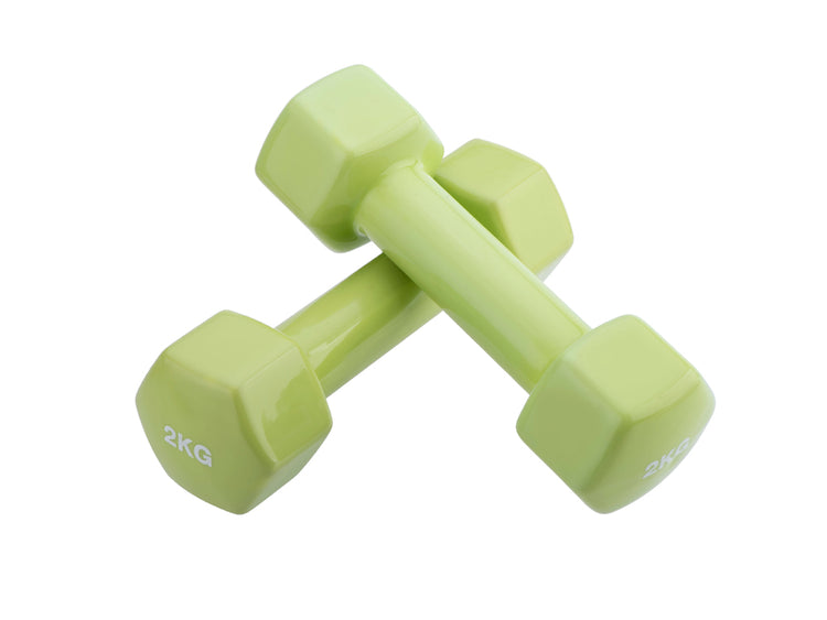Paire d'haltères epoxy en vinyle antidérapant 2x2Kg