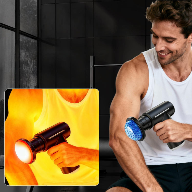 Pistolet de Massage Musculaire SYNERFIT 6 vitesses réglables 6 têtes de massage modèle Smart Gun colorie Noir