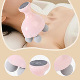 Mini masseur portatif vibrant SYNERFITà 4 têtes 6 intensités de massage pour le corps pour la tête, le cou, le dos, les bras, les épaules, le relâchement de la douleur modèle Thera Gun colorie poudre
