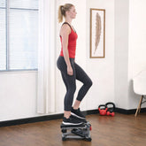 Stepper SYNERFIT pour l'Entraînement à Domicile Hauteur des Pédales et Résistance Réglables Écran LED nombre de pas, calories, temps Câbles Robustes Capacité de Charge Jusqu'à 150 kg modèle TREXFIT colorie Noir/Jaune