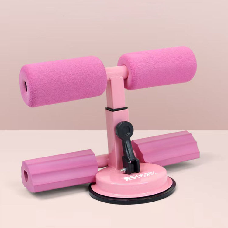 Barre de sol pour abdominaux SYNERFIT Ventouse - Réglable - Portable - entraînement- Pour la, maison, les voyages, l'extérieur, l'intérieur, le travail, le yoga colorie Rose