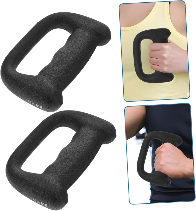Paire de Petits Haltères SYNERFIT , Porteurs de Poids, Entraînement par Frappe, Course à Pied & Entraînement de Boxe en Fer poids 0,5KG unité colorie Noir