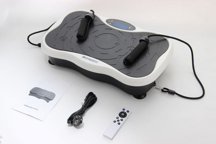 Plateforme vibrante SYNERFIT de remise en forme modèle Powerfit 53 x 32 x 100 cm avec poignée colorie Blanc