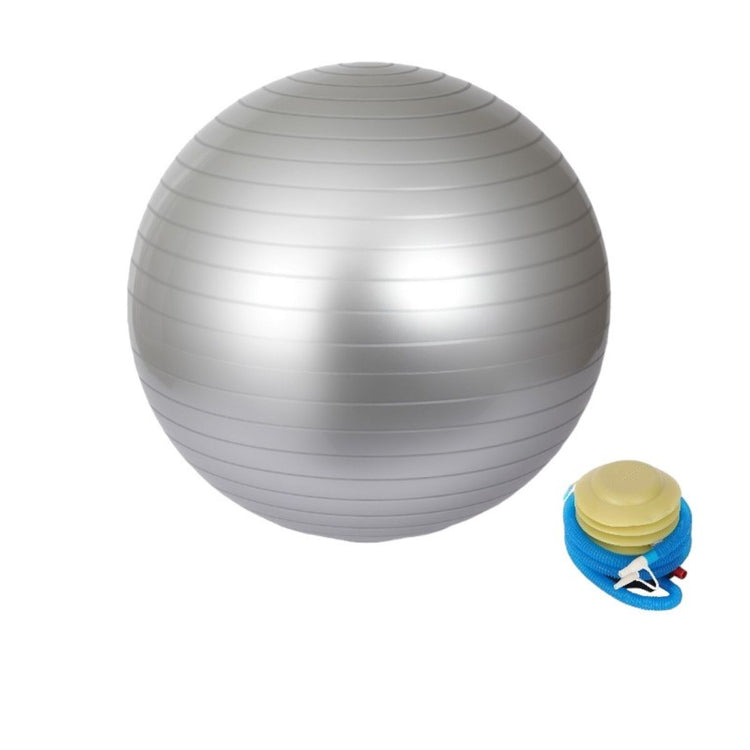 Ballon de Gymnastique Fitness Anti-éclatement Synerfit Ø65cm -pour Sport, Yoga, Pilates, Grossesse et l'accouchement Anti-Explosive Ultra-épaisse avec Pompe Pied Gonflable couleur Gris