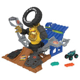 Hot Wheels Monster Trucks Arena Smashers Combat Mega-Wrex vs Gorzilla Coffret avec véhicule Mega-Wrex inclus 2 Voitures