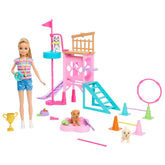 MATTEL Barbie-Poupée et Coffret Parcours d’Obstacles