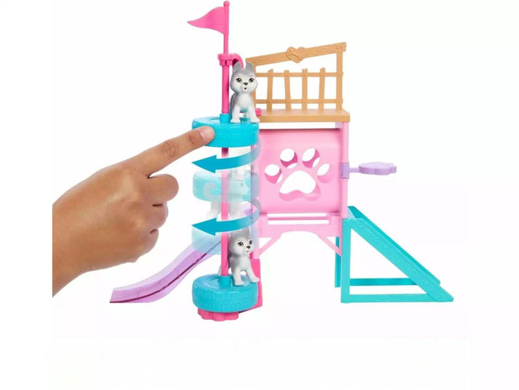 MATTEL Barbie-Poupée et Coffret Parcours d’Obstacles