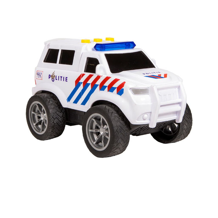 112 Serie voiture de police avec son et lumière junior 18 x 10,5 cm blanc