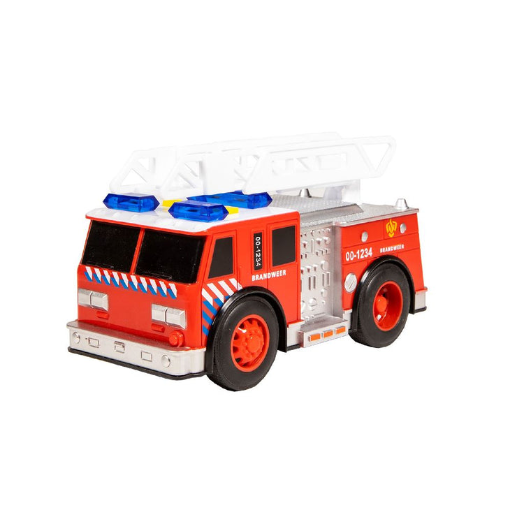 112 Camion de pompiers avec son et lumière 18 x 8 x 10,5 cm - petite voiture - véhicules de secours