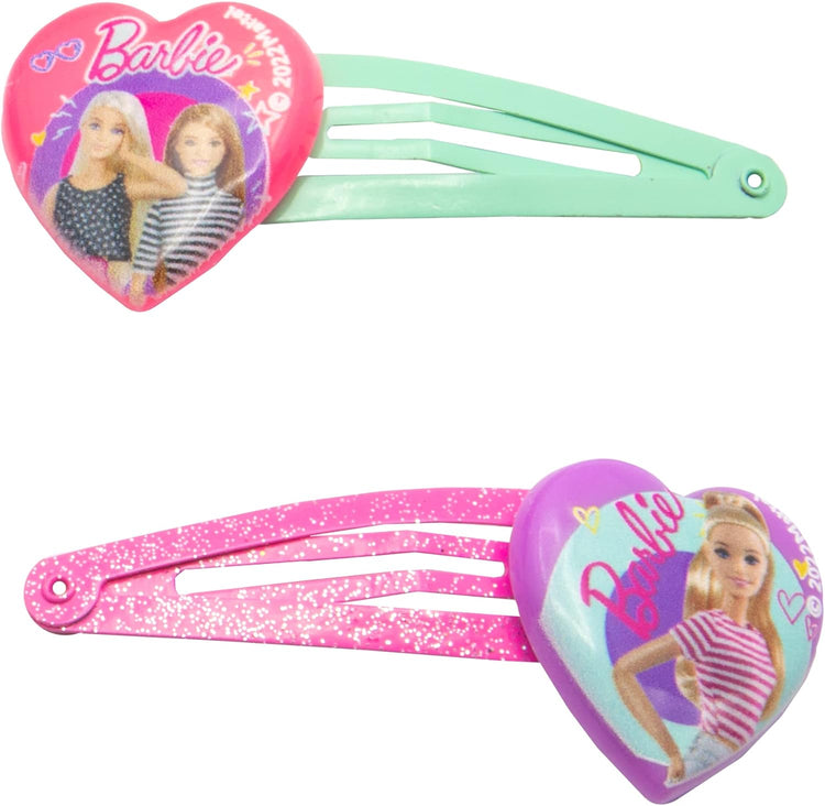 Barbie hair accessories set with 2 glitter hair clips, 4 hair bands, comb and mirror 19x4x16 cm