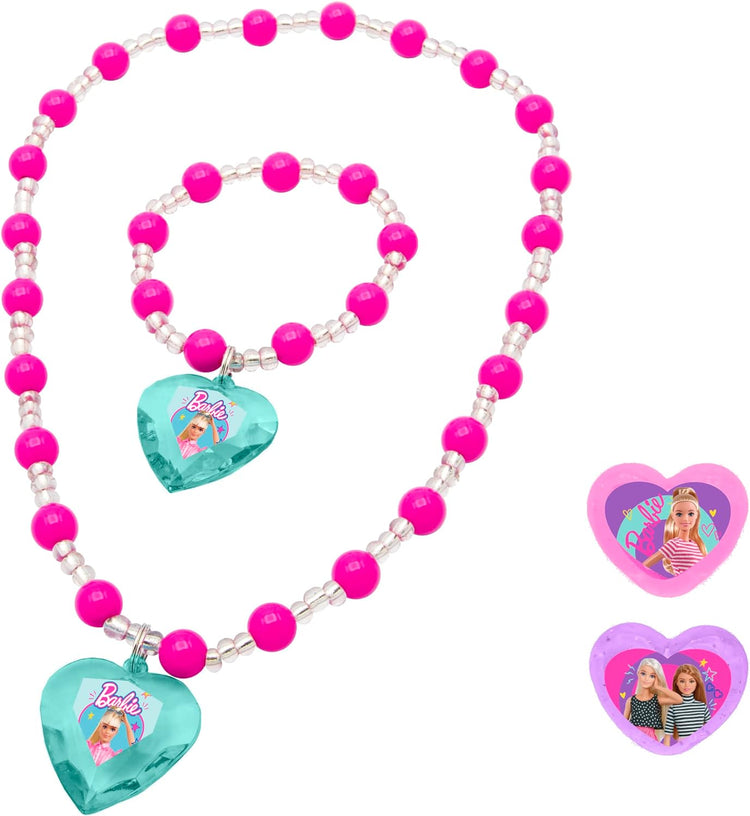 Barbie jewelry set: bracelet, necklace, 2 rings - 12x4x18 cm