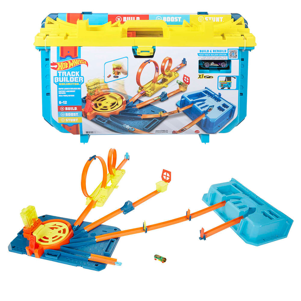 Circuit Hot Wheels Coffret Transportable 5 Voies - Avec Voiture, Rangement Jusqu'à 80 Voitures, Pour Enfants 4 Ans Et Plus